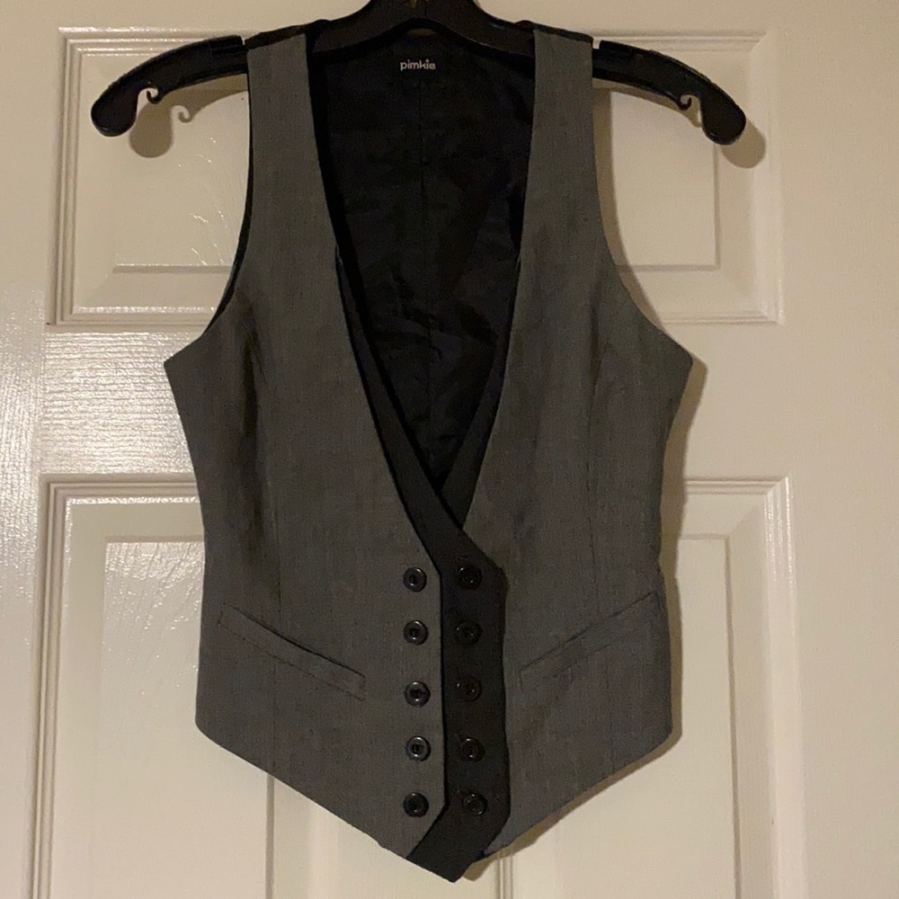 2-Tone Grey/Black Pimkie Vest - Sz Small